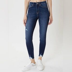 New! Kancan Estilo High Rise Ankle Skinny Sharkbite Hem Jeans
